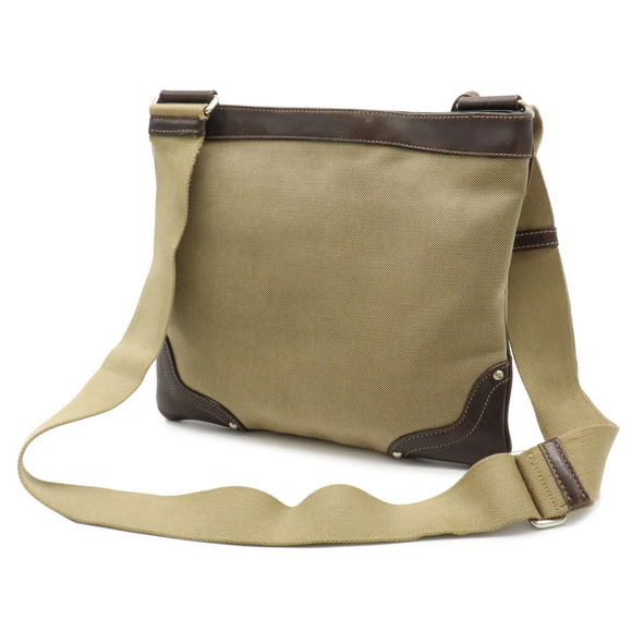Prada Crossbody Khaki Jacquard Bag Canvas Leather Brown - Picture 1 of 9